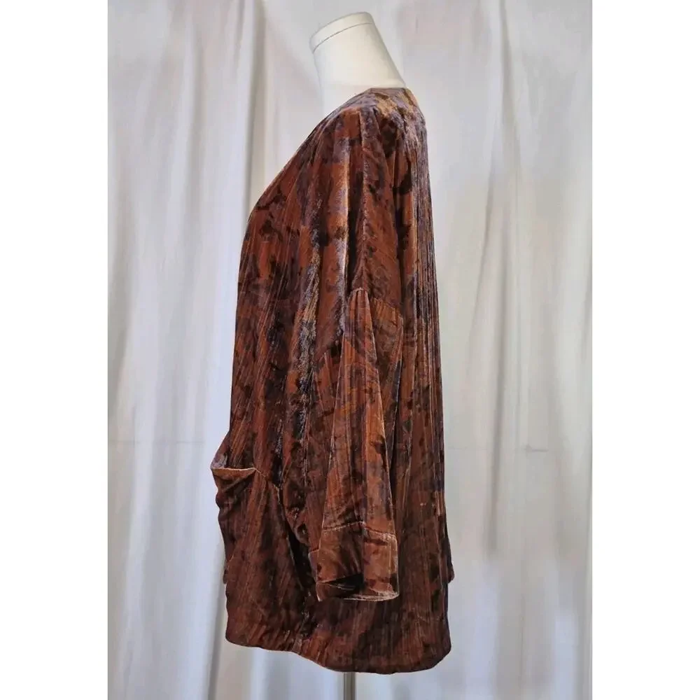 Anthropologie Esme Velvet Rust Kimono Jacket Small - Picture 8 of 11
